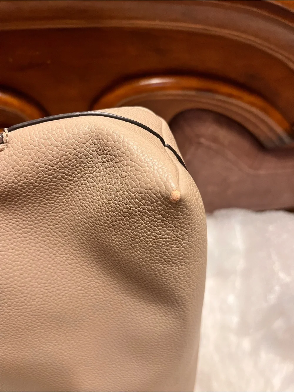Karl Lagerfeld taupe satchel with playful decals